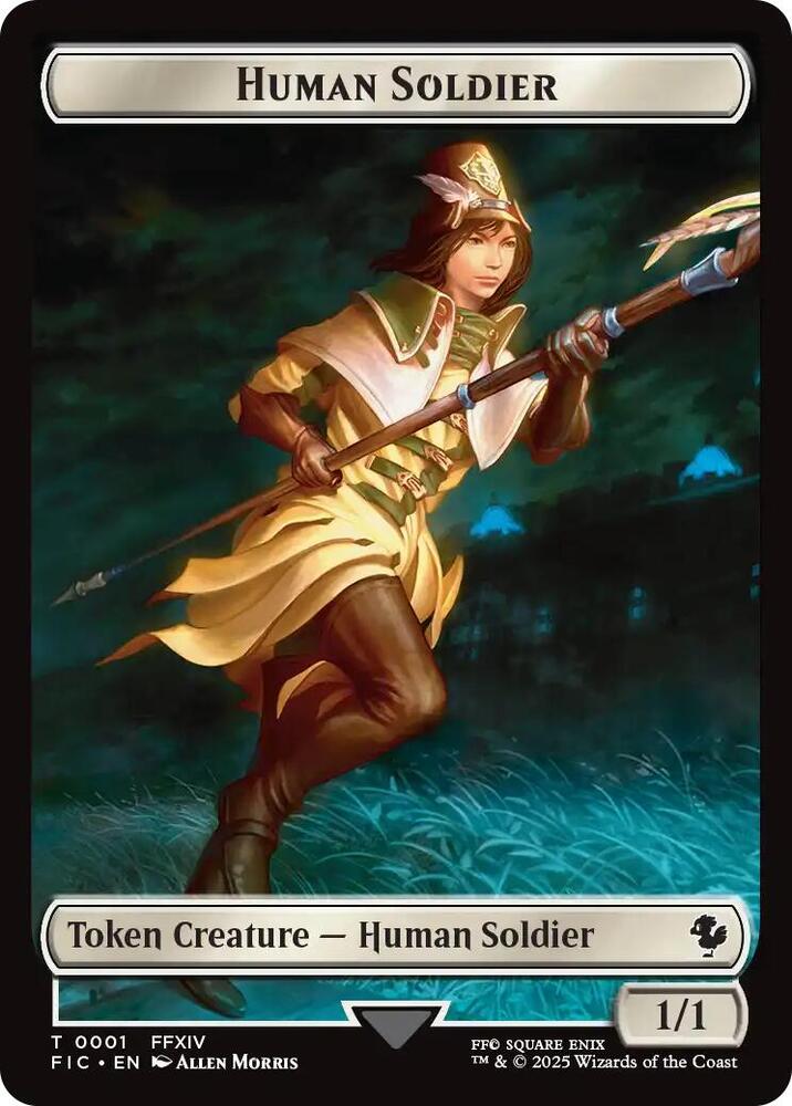 Human Soldier // Hero (0009) Double-Sided Token (1 // 9) [Final Fantasy Commander]