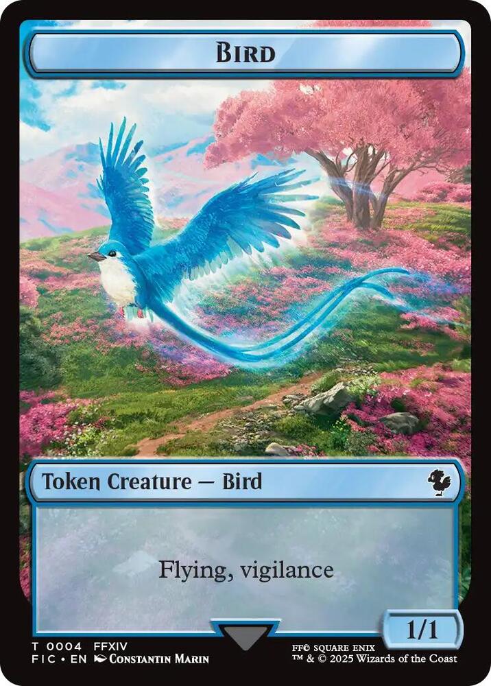 Bird // Hero (0005) Double Sided Token (4 // 5) [Final Fantasy Commander]