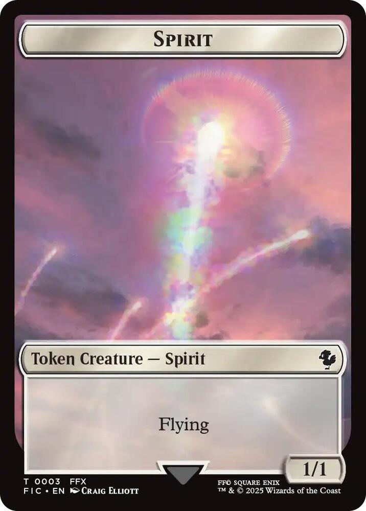 Spirit // Hero (0002) Double-Sided Token (3 // 2) [Final Fantasy Commander]