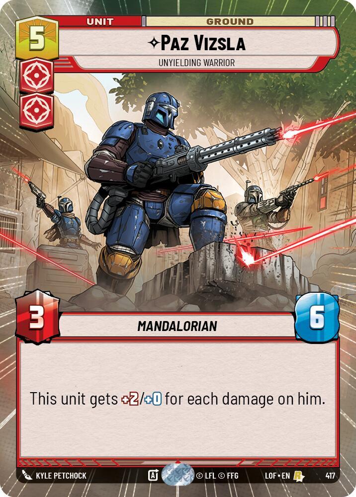 Paz Vizsla - Unyielding Warrior (Hyperspace) (417) [Legends of the Force]
