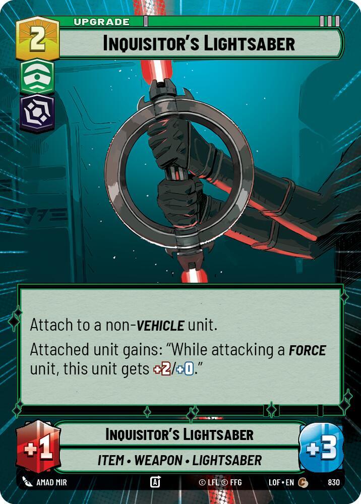 Inquisitor's Lightsaber (Hyperspace Foil) (830) [Legends of the Force]