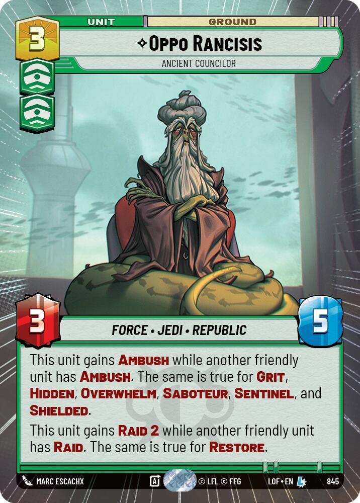 Oppo Rancisis - Ancient Councilor (Hyperspace Foil) (845) [Legends of the Force]