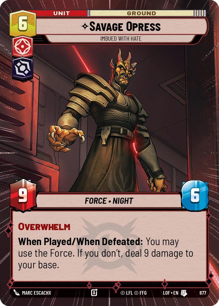 Savage Opress - Imbued With Hate (Hyperspace Foil) (877) [Legends of the Force]