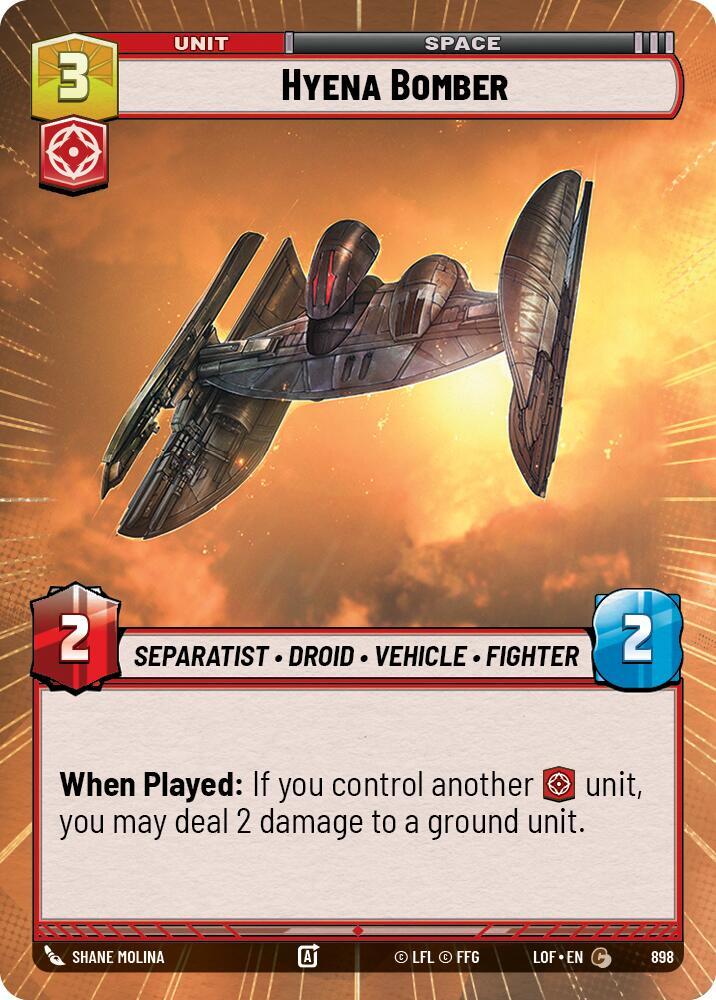 Hyena Bomber (Hyperspace Foil) (898) [Legends of the Force]