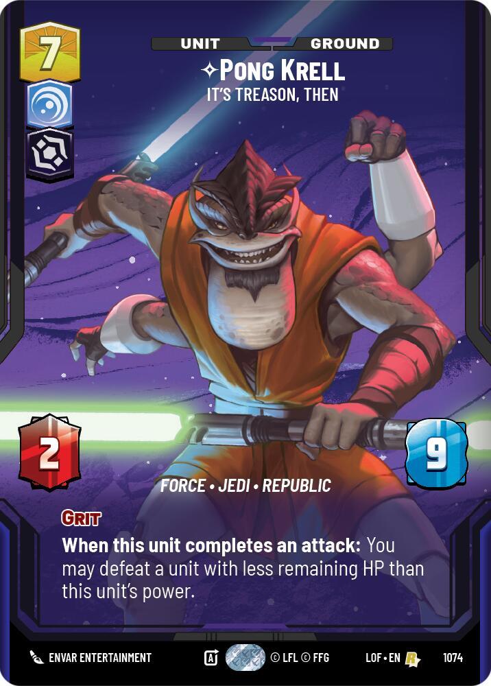 Pong Krell - It's Treason, Then (Prestige Foil) (1074) [Legends of the Force]