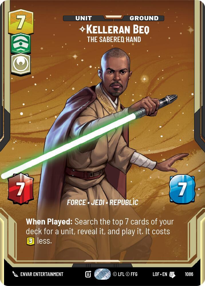 Kelleran Beq - The Sabered Hand (Prestige Foil) (1086) [Legends of the Force]