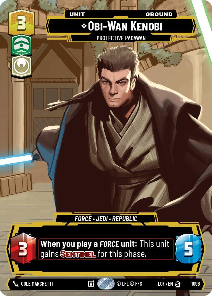 Obi-Wan Kenobi - Protective Padawan (Prestige Foil) (1096) [Legends of the Force]