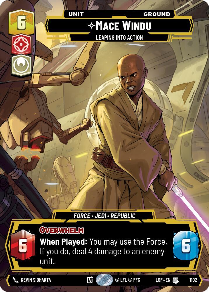 Mace Windu - Leaping into Action (Prestige Foil) (1102) [Legends of the Force]