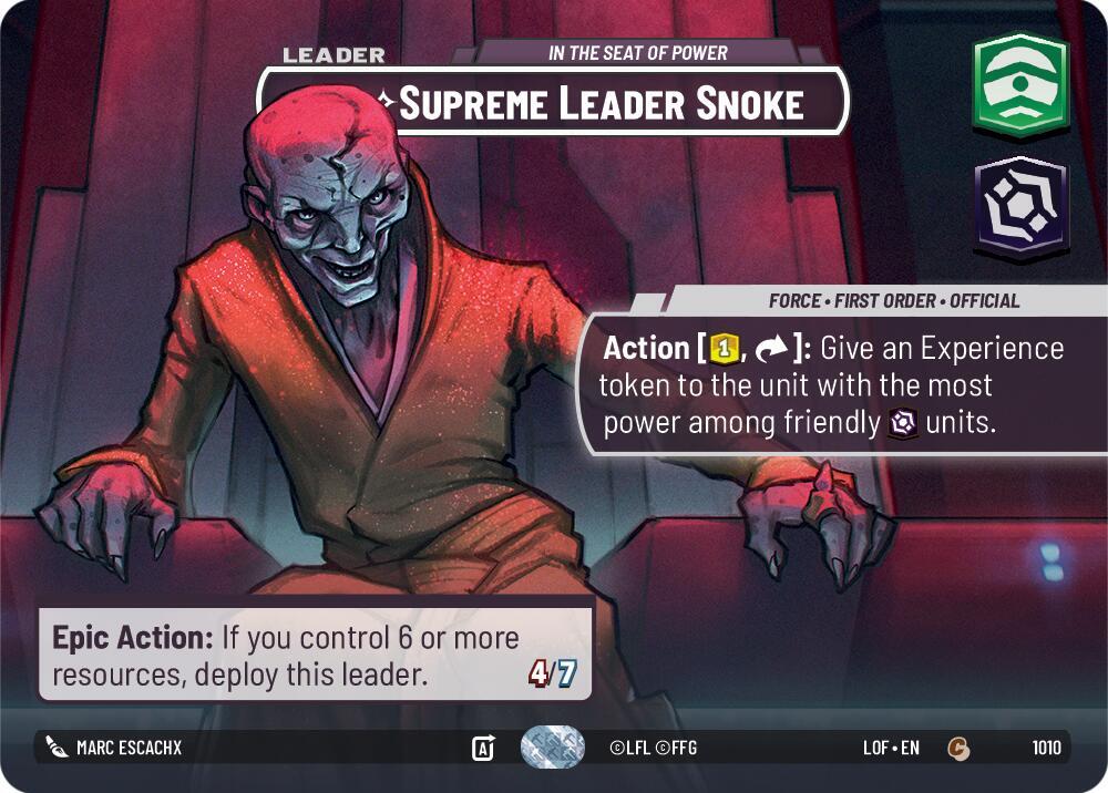 Supreme Leader Snoke - In the Seat of Power (Showcase) (1010) [Legends of the Force]