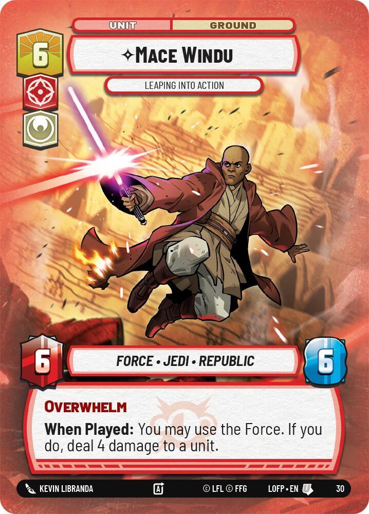 Mace Windu - Leaping into Action (Foil) (30) [Legends of the Force - Weekly Play Promos]