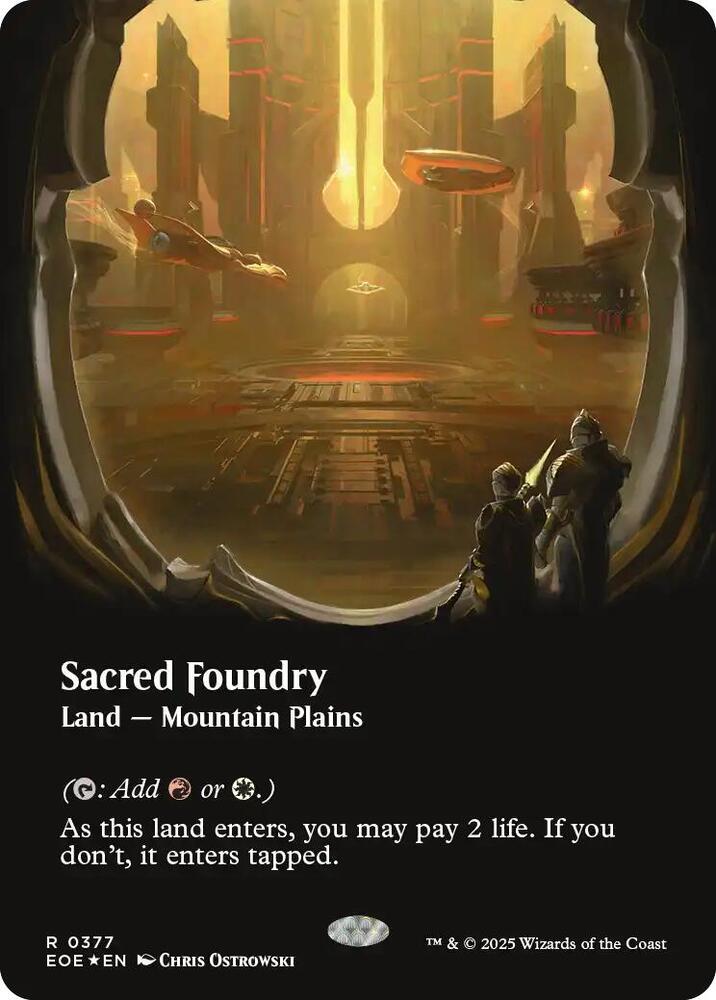 Sacred Foundry (Borderless) (Galaxy Foil) (377) [Edge of Eternities]