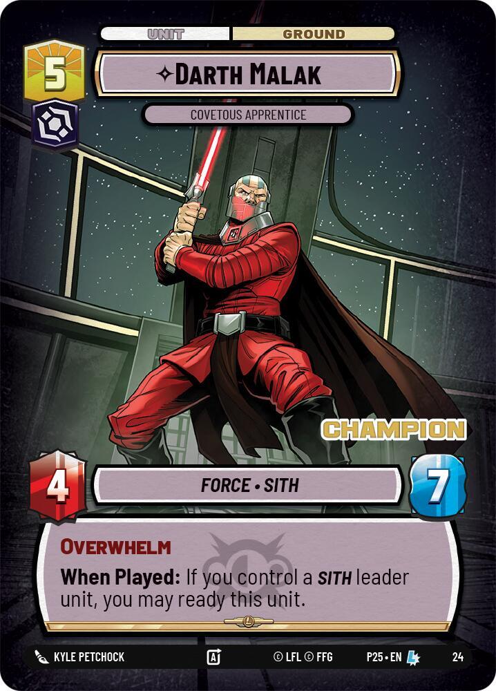 Darth Malak - Covetous Apprentice (Champion) (24) [Organized Play Promos]