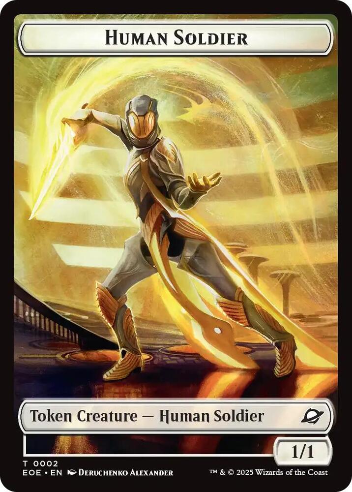 Human Soldier // Lander (0008) Double-Sided Token (2 // 8) [Edge of Eternities]