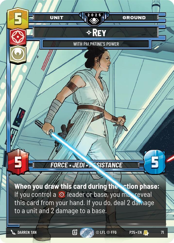 Rey - With Palpatine's Power (71) [Organized Play Promos]