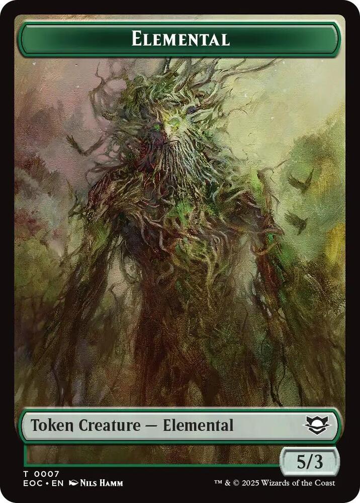 Elemental (0007) // Golem (0014) Double-Sided Token (7 // 14) [Edge of Eternities Commander]