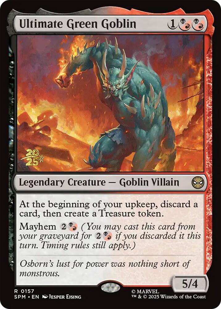 Ultimate Green Goblin (157) [Prerelease Cards]