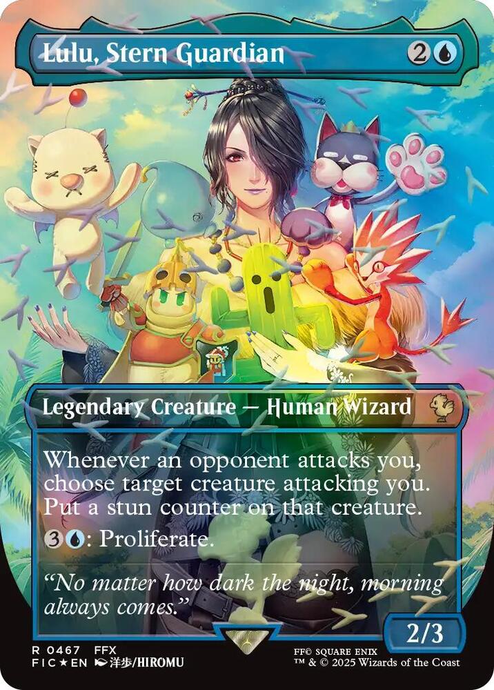 Lulu, Stern Guardian (Borderless) (Chocobo Track Foil) (467) [Final Fantasy Commander]