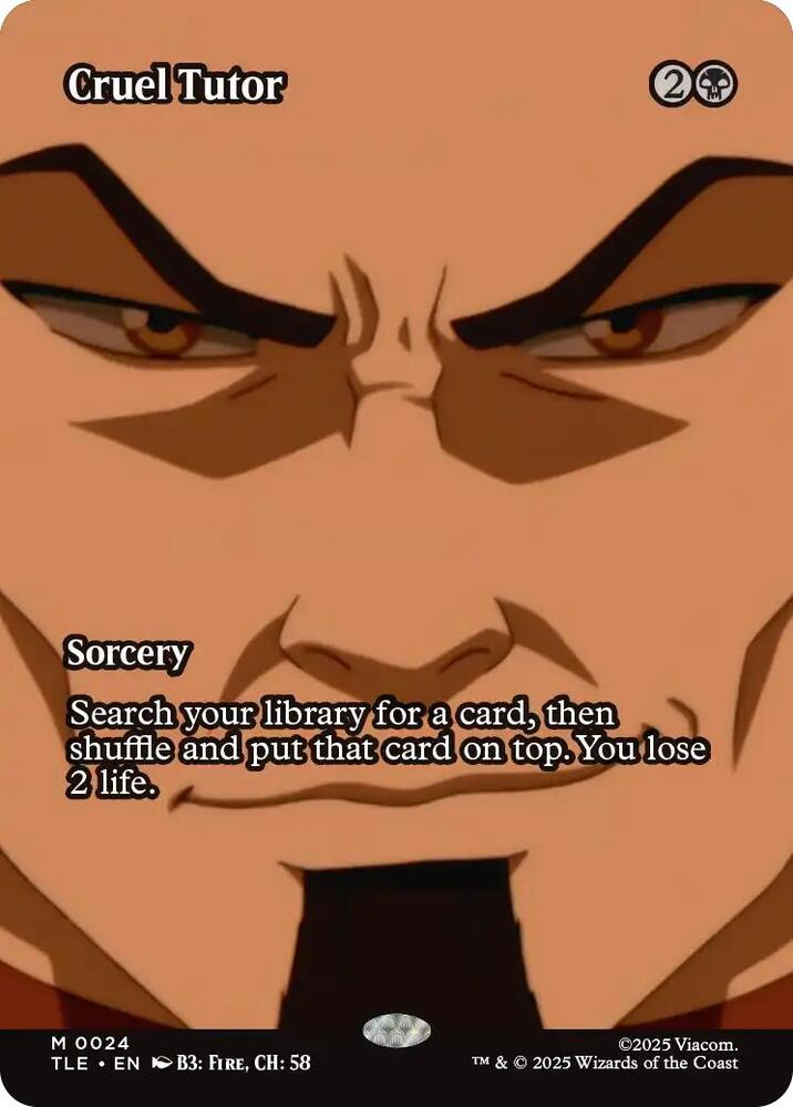Cruel Tutor (Borderless) (24) [Avatar: The Last Airbender: Eternal-Legal]