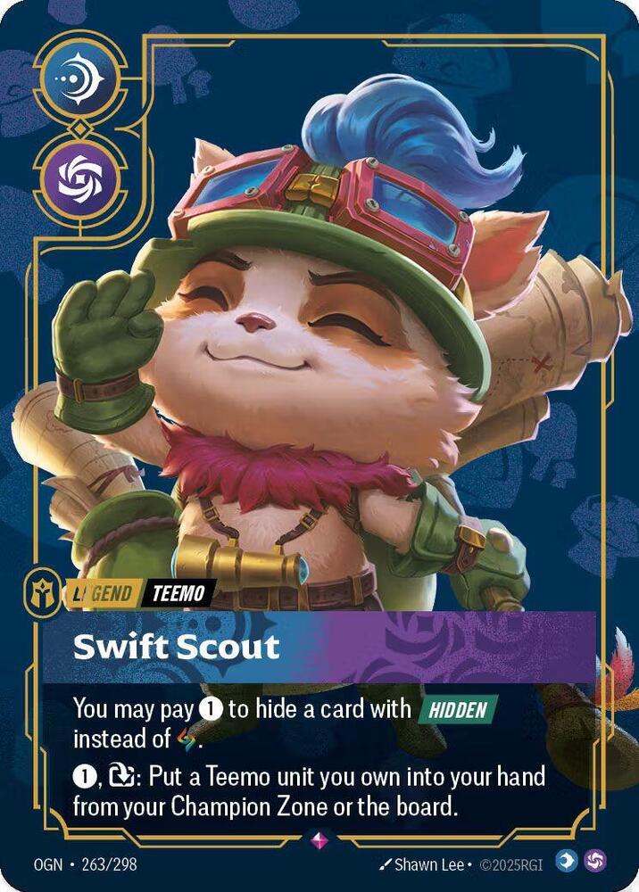Teemo - Swift Scout (Metal) (263/298) [Riftbound Organized Play Promotional Cards]