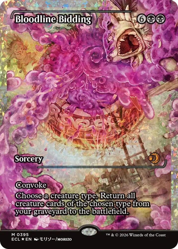 Bloodline Bidding (Showcase) (Fracture Foil) (395) [Lorwyn Eclipsed]
