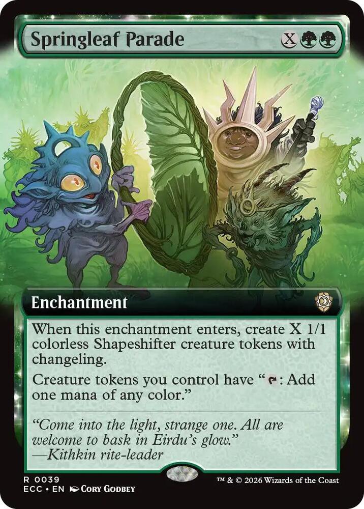 Springleaf Parade (Extended Art) (39) [Lorwyn Eclipsed Commander]