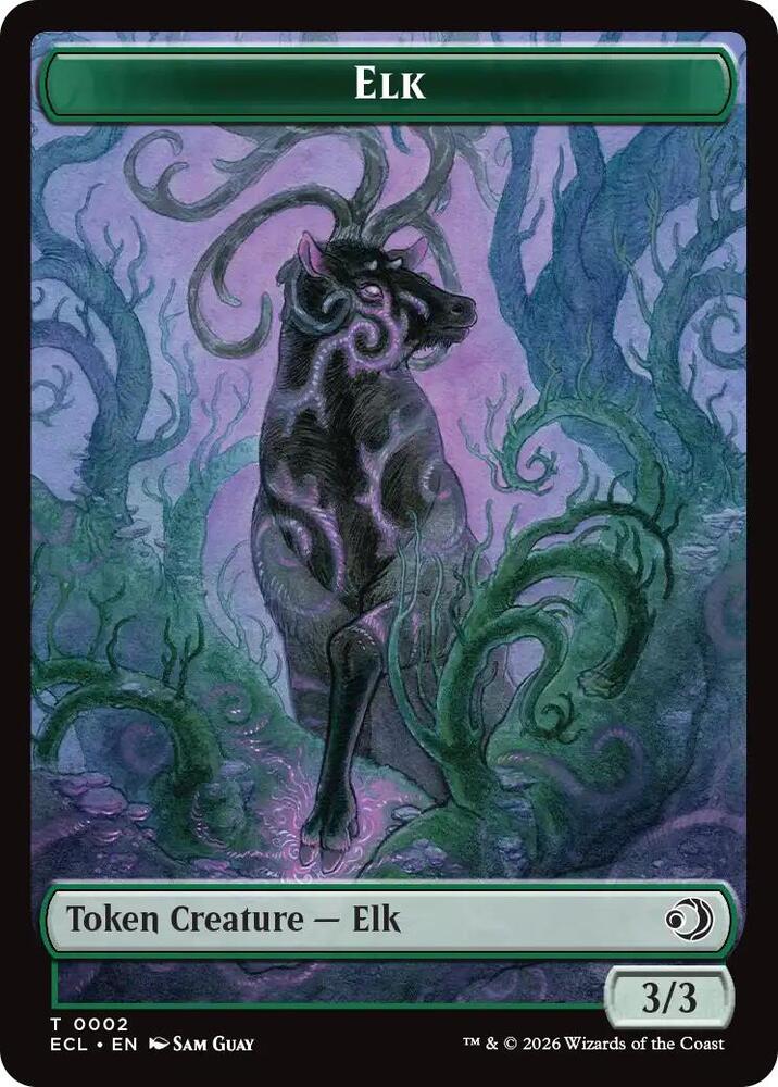 Elk // Emblem - Oko, Shadowmoor Scion Double-Sided Token (2 // 12) [Lorwyn Eclipsed]