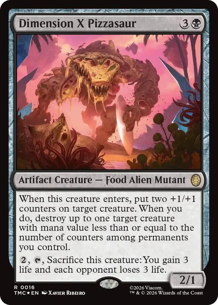 Dimension X Pizzasaur (Surge Foil) (16) [Teenage Mutant Ninja Turtles Commander]