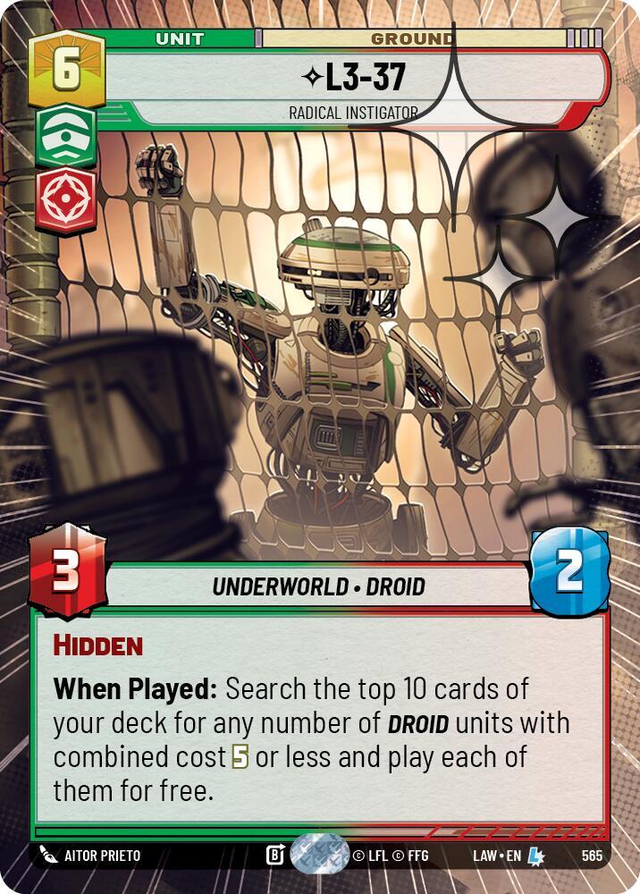 L3-37 - Radical Instigator (Hyperspace Foil) (565) [A Lawless Time]