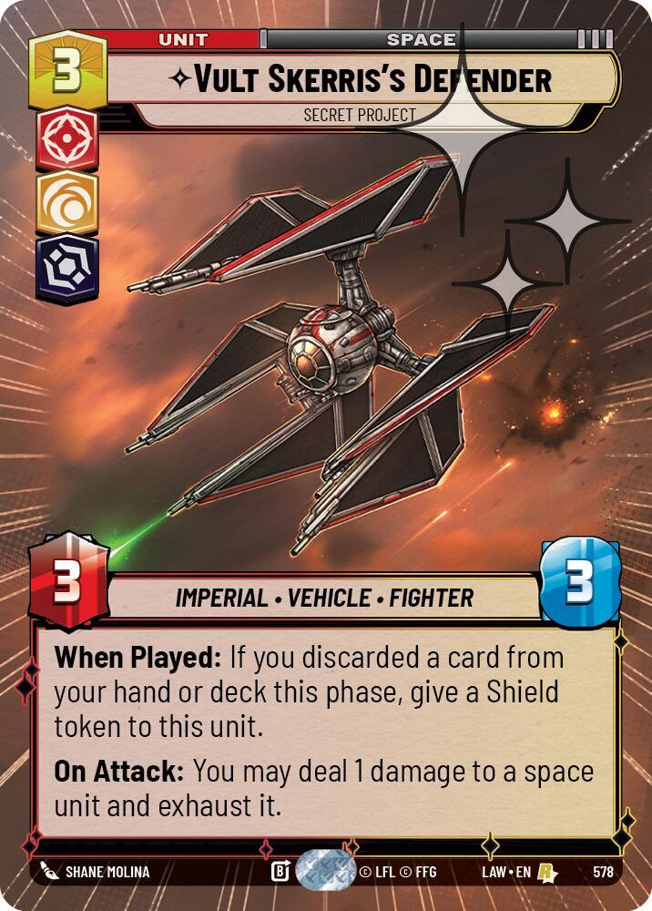Vult Skerris's Defender - Secret Project (Hyperspace Foil) (578) [A Lawless Time]