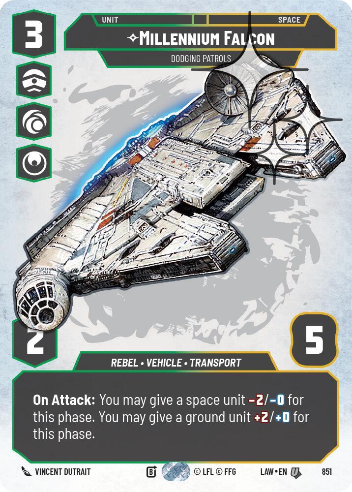 Millennium Falcon - Dodging Patrols (Prestige Foil) (851) [A Lawless Time]