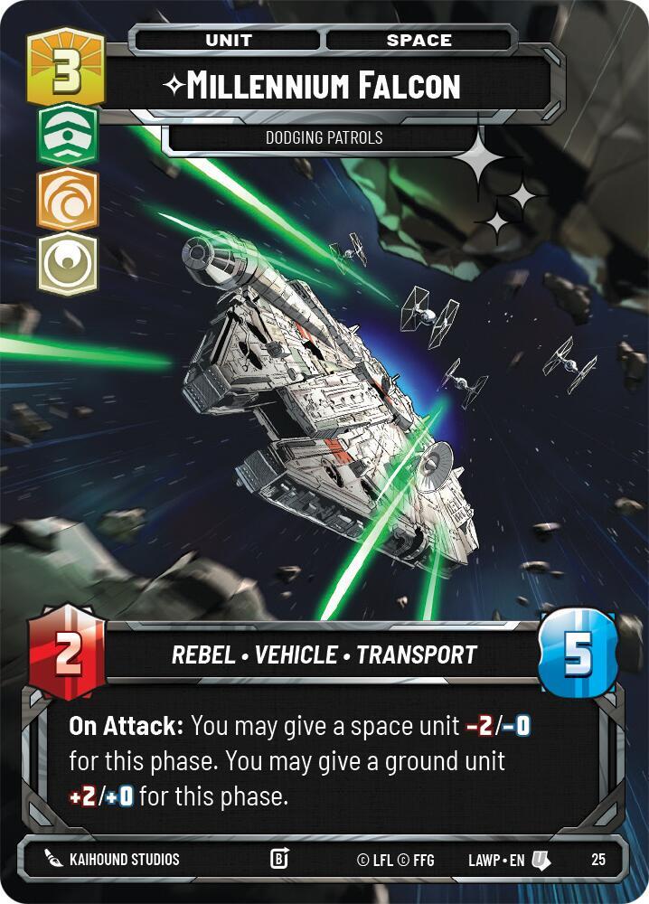 Millennium Falcon - Dodging Patrols (Foil) (25) [A Lawless Time - Weekly Play Promos]