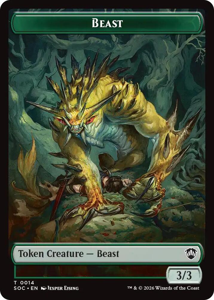 Beast // Fractal (0004) Double-Sided Token (14 // 4) [Secrets of Strixhaven Commander]
