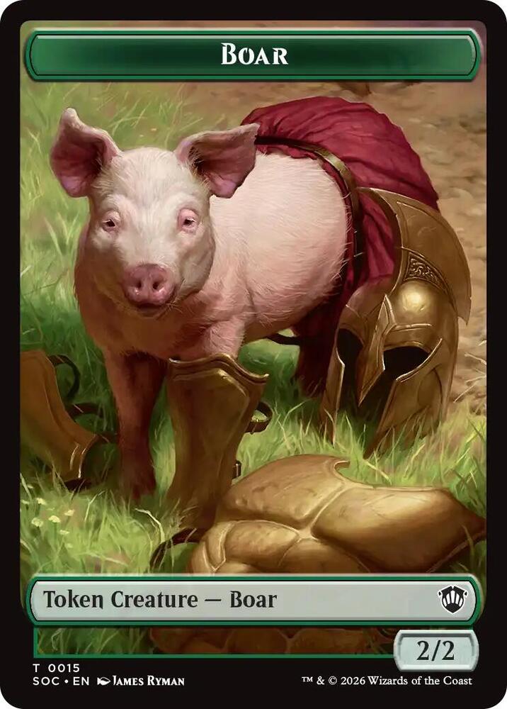 Boar // Frog Lizard Double-Sided Token (15 // 16) [Secrets of Strixhaven Commander]