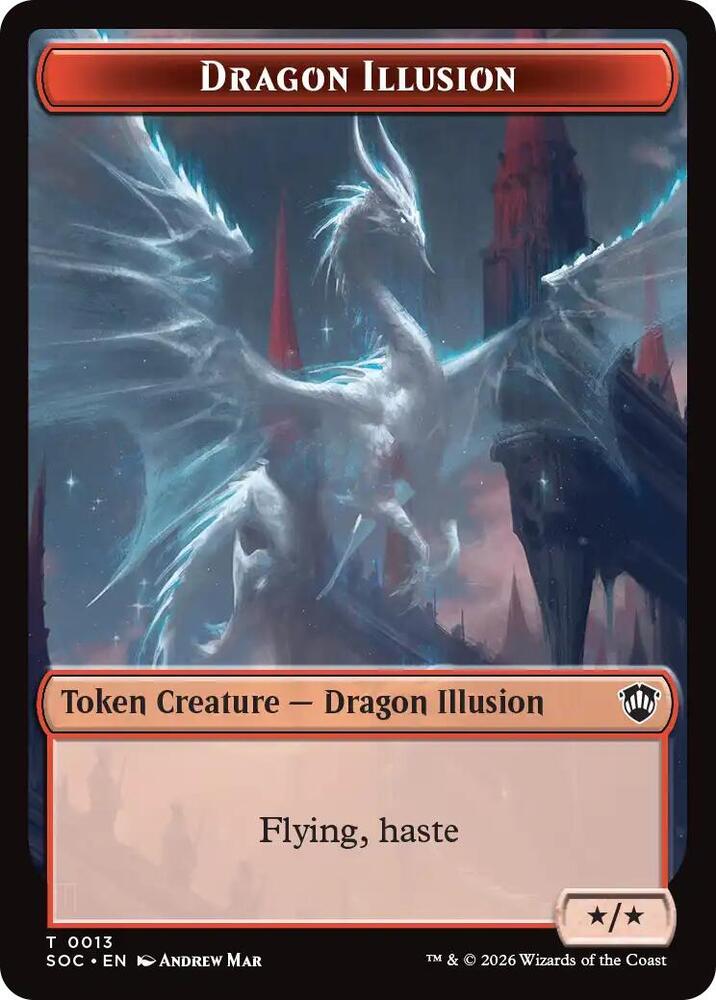 Dragon Illusion // Elemental (0019) Double-Sided Token (13 // 19) [Secrets of Strixhaven Commander]