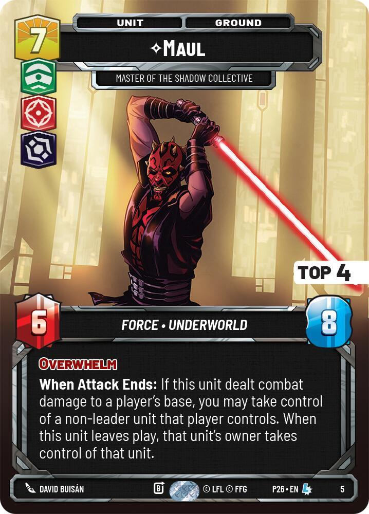 Maul - Master of the Shadow Collective (Top 4) (5) [Organized Play Promos]