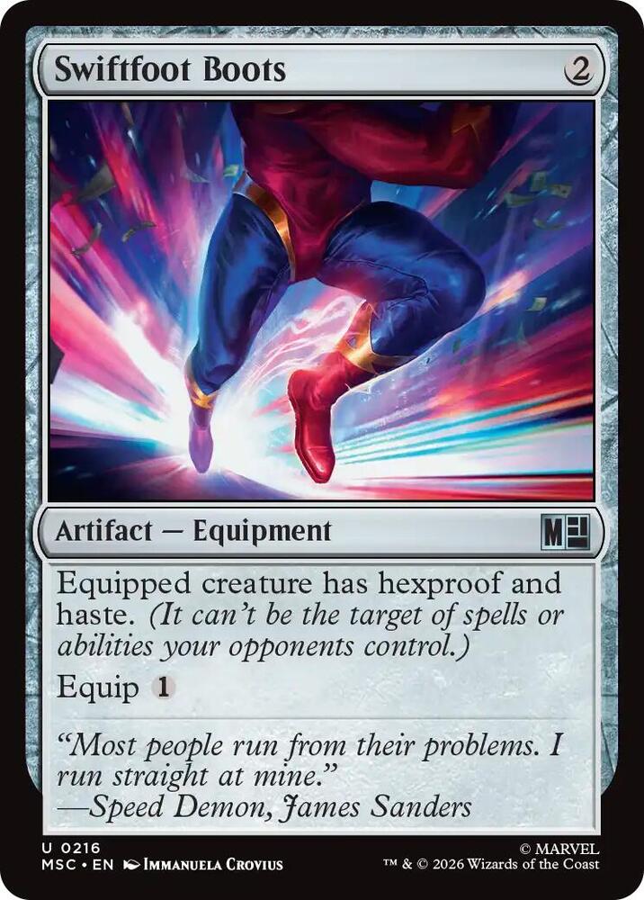 Swiftfoot Boots (Surge Foil) (216) [Marvel Super Heroes Commander]