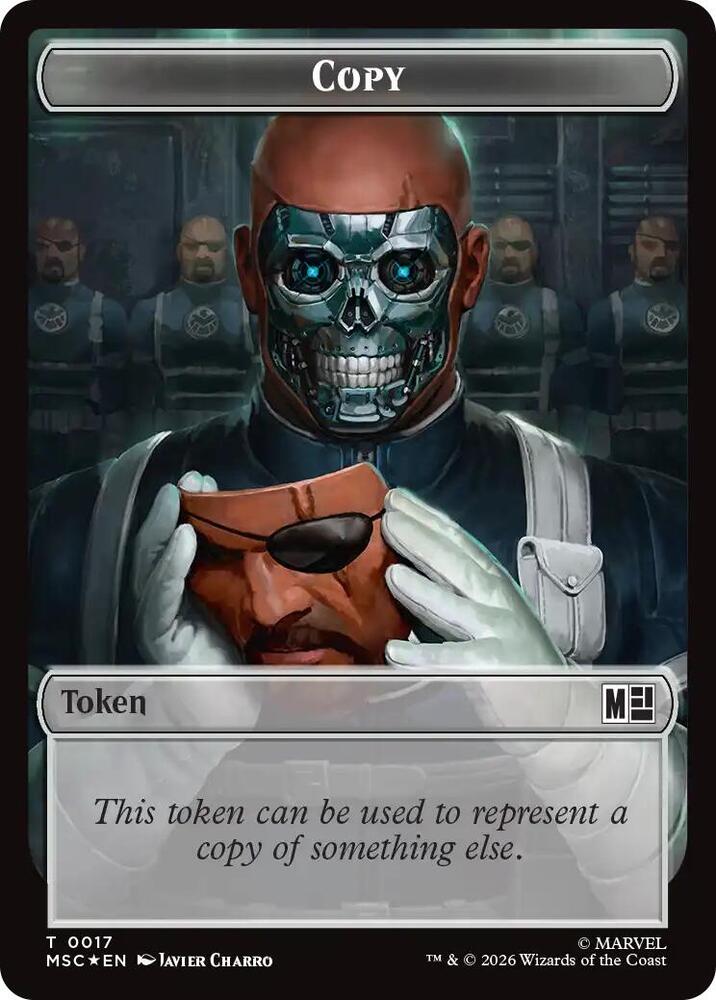 Copy // Soldier Double-Sided Token (Surge Foil) (17 // 23) [Marvel Super Heroes Commander]