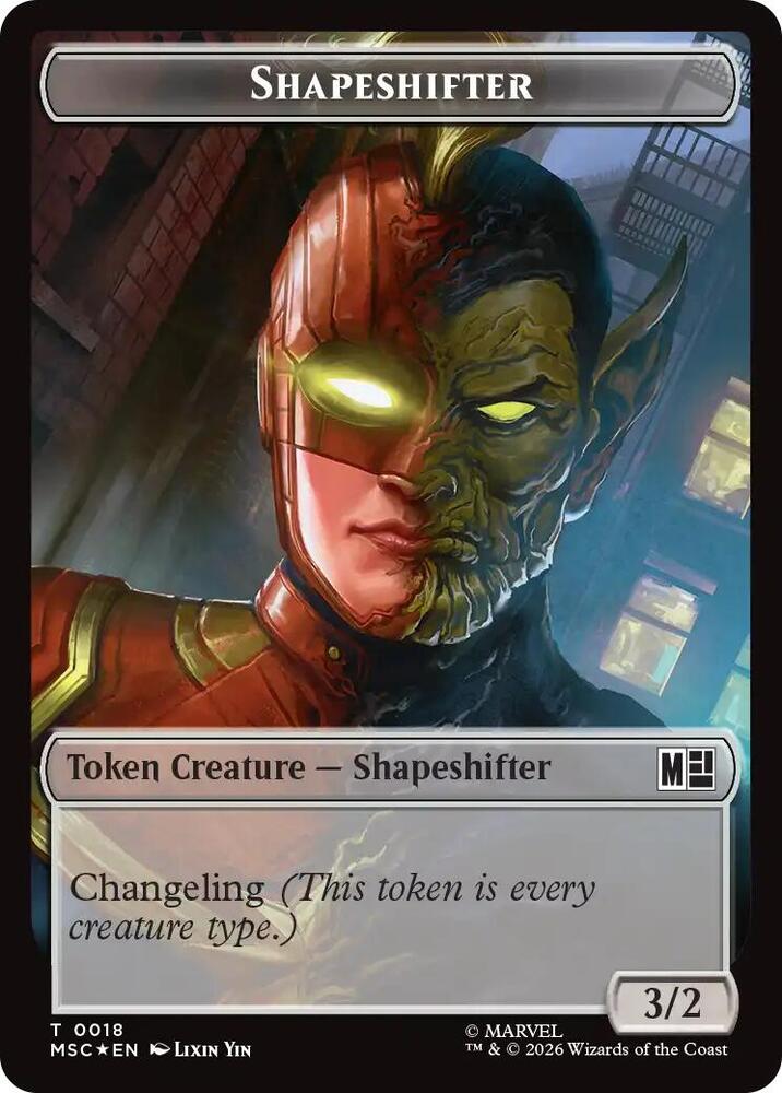 Shapeshifter (018) // Villain (025) Double-Sided Token (Surge Foil) (18 // 25) [Marvel Super Heroes Commander]
