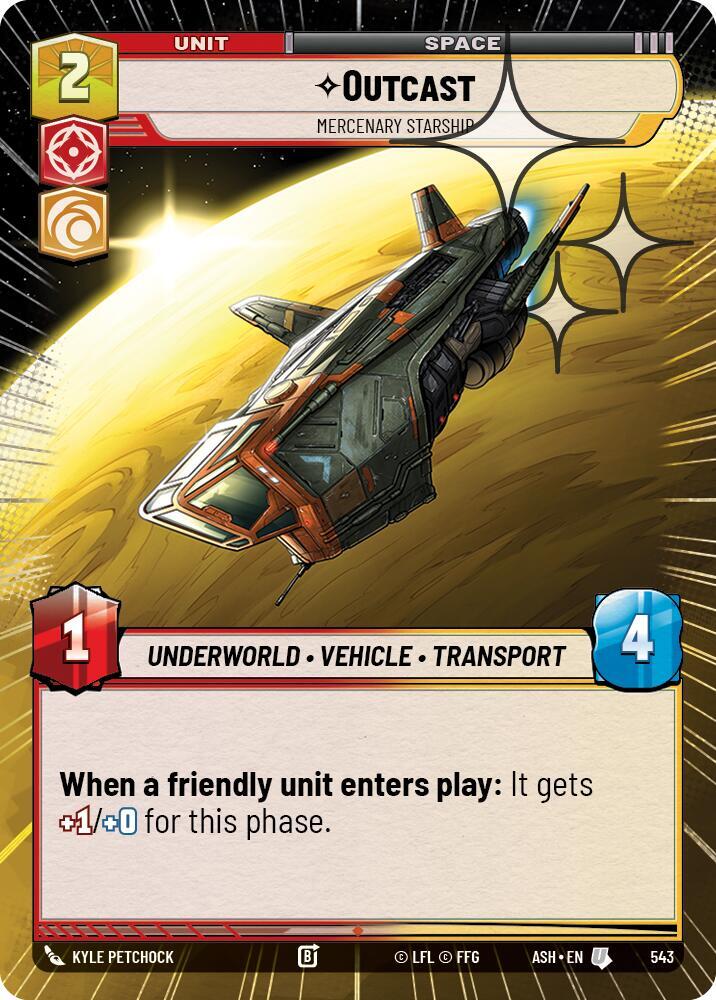 Outcast - Mercenary Starship (Hyperspace Foil) (543) [Ashes of the Empire]