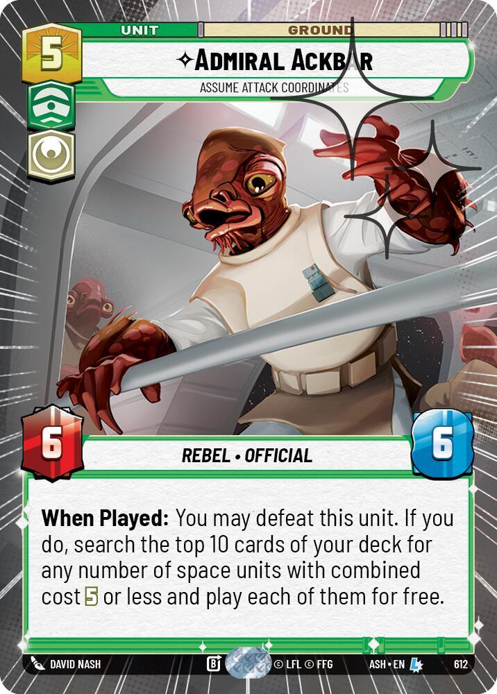 Admiral Ackbar - Assume Attack Coordinates (Hyperspace Foil) (612) [Ashes of the Empire]