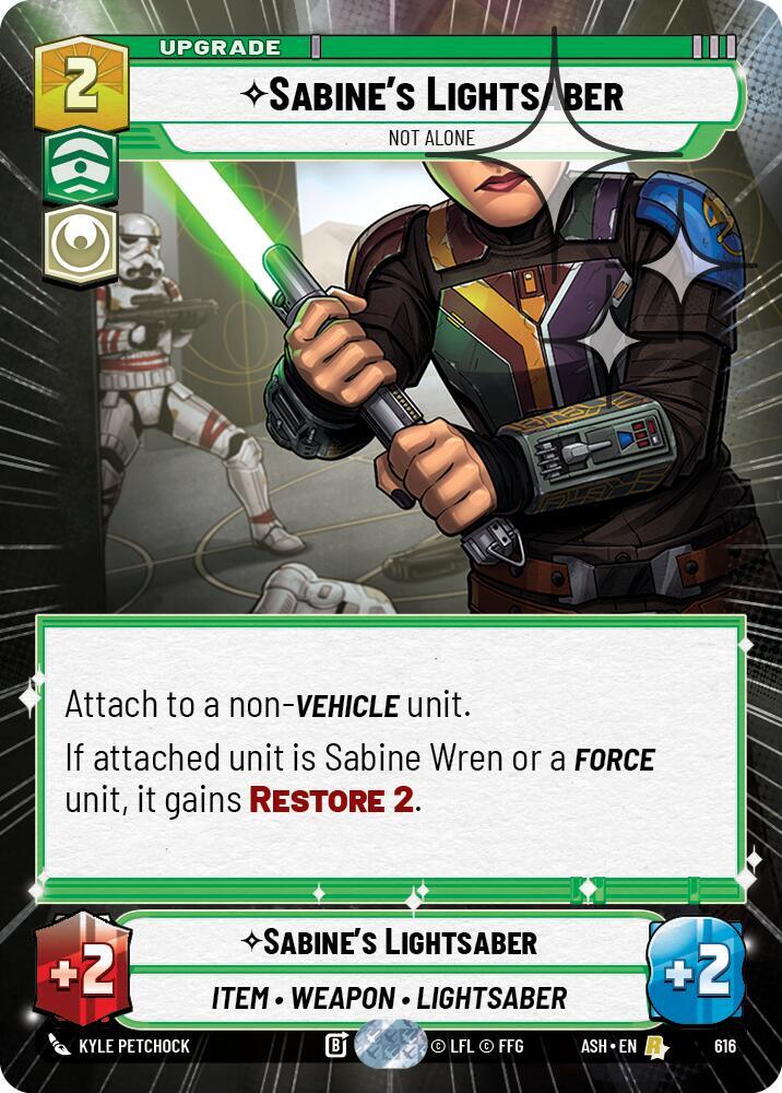 Sabine's Lightsaber - Not Alone (Hyperspace Foil) (616) [Ashes of the Empire]