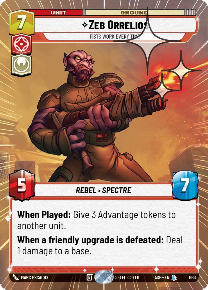 Zeb Orrelios - Fists Work Every Time (Hyperspace Foil) (663) [Ashes of the Empire]