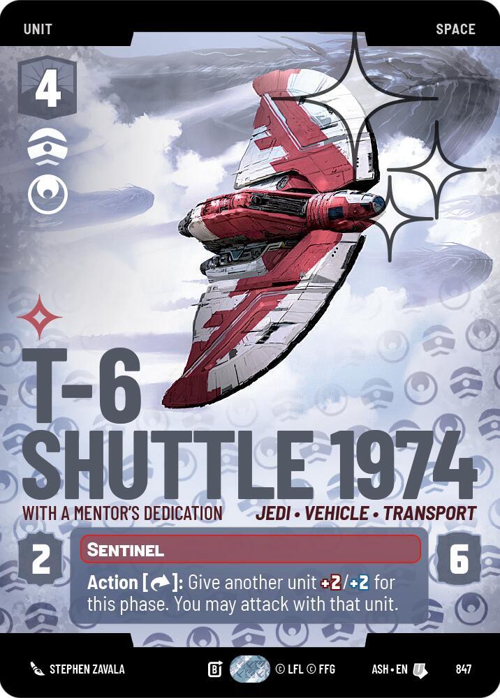 T-6 Shuttle 1974 - With a Mentor's Dedication (Prestige Foil) (847) [Ashes of the Empire]