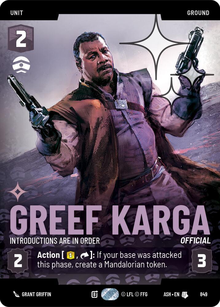 Greef Karga - Introductions are in Order (Prestige Foil) (849) [Ashes of the Empire]