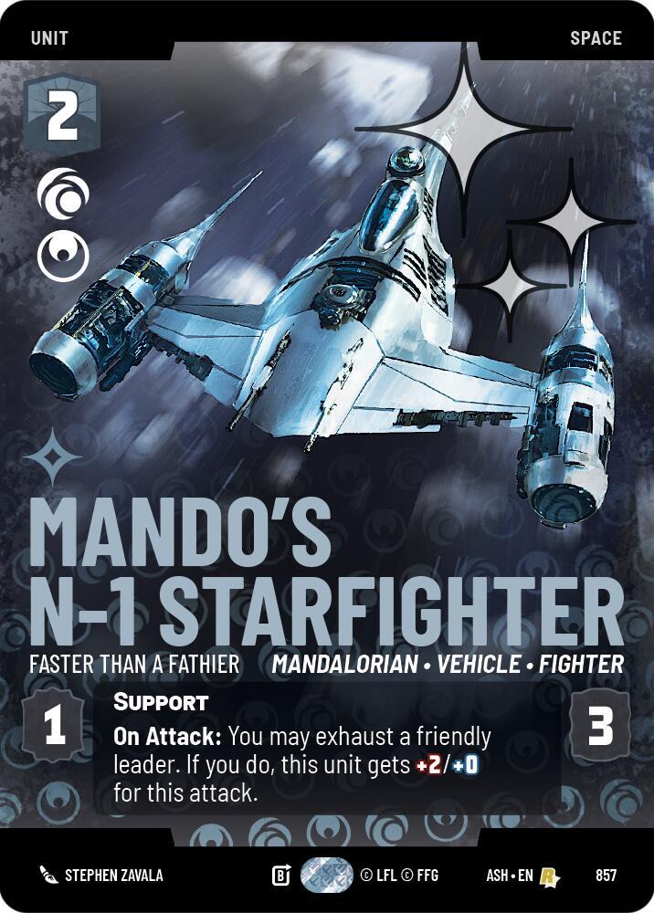 Mando's N-1 Starfighter - Faster than a Fathier (Prestige Foil) (857) [Ashes of the Empire]