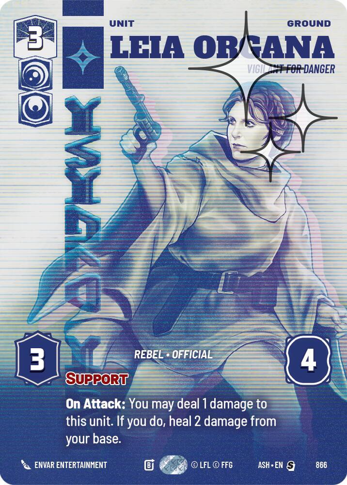 Leia Organa - Vigilant for Danger (Prestige Foil) (866) [Ashes of the Empire]