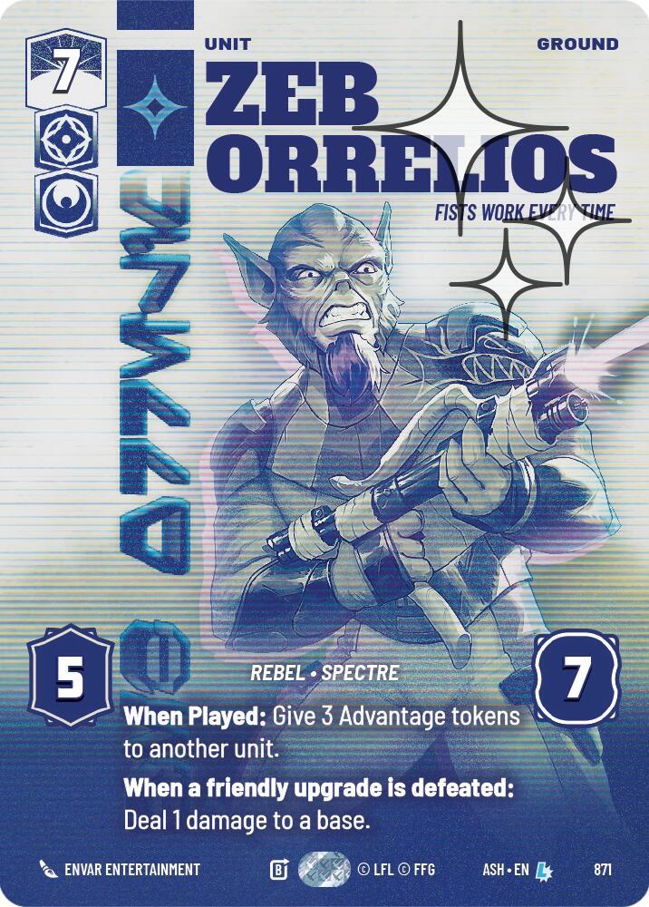 Zeb Orrelios - Fists Work Every Time (Prestige Foil) (871) [Ashes of the Empire]