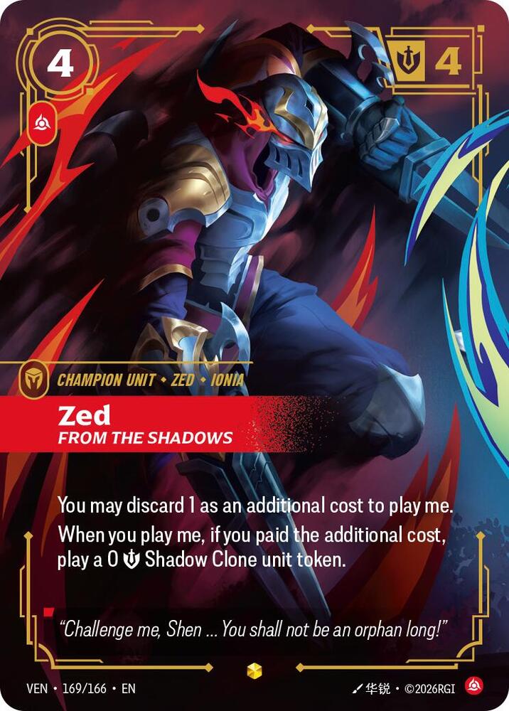 Zed, From the Shadows (Overnumbered) (169/166) [Vendetta]