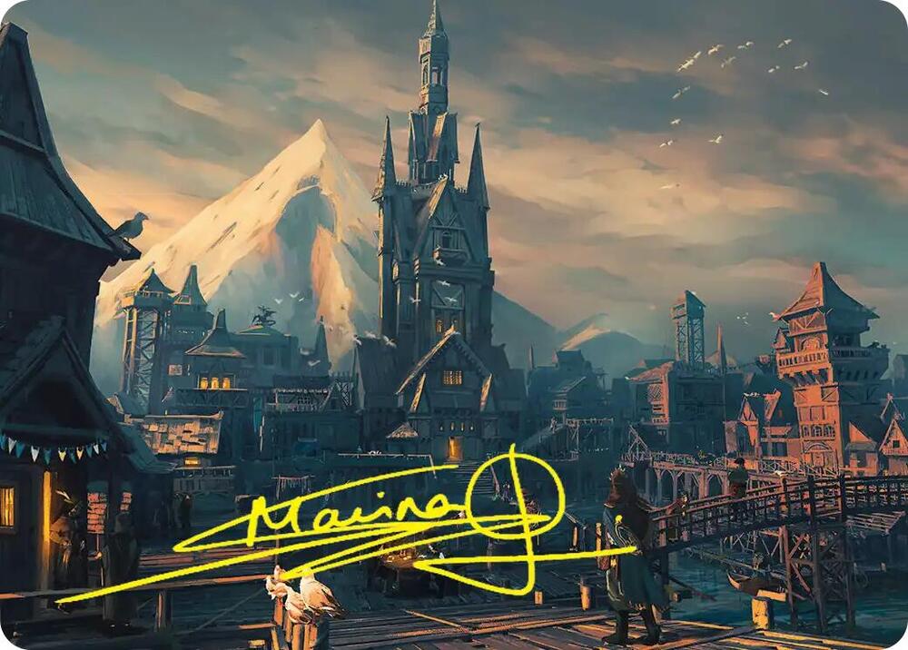 Lake-town Art Card (Gold-Stamped Signature) (24) [The Hobbit Art Series]