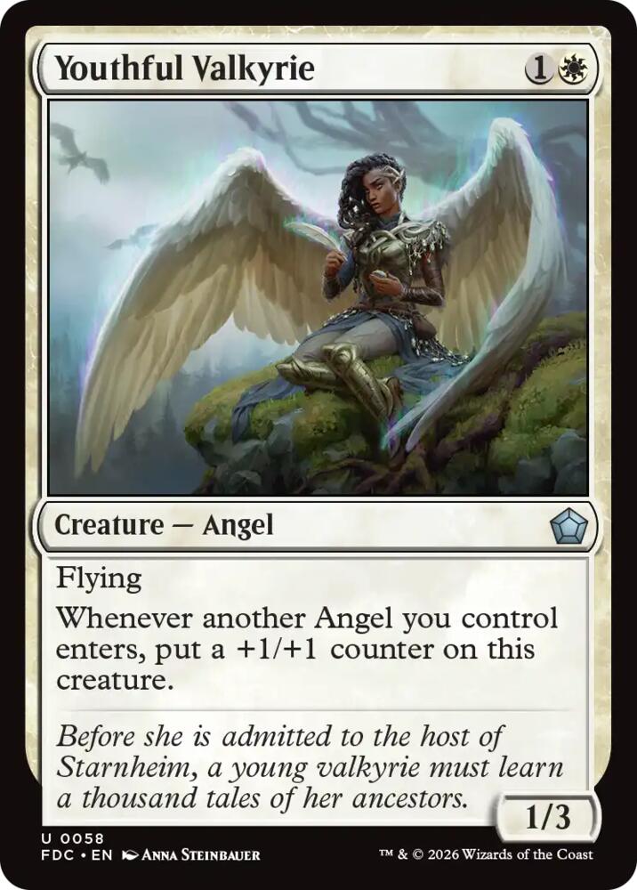 Youthful Valkyrie (58) [Foundations Commander]